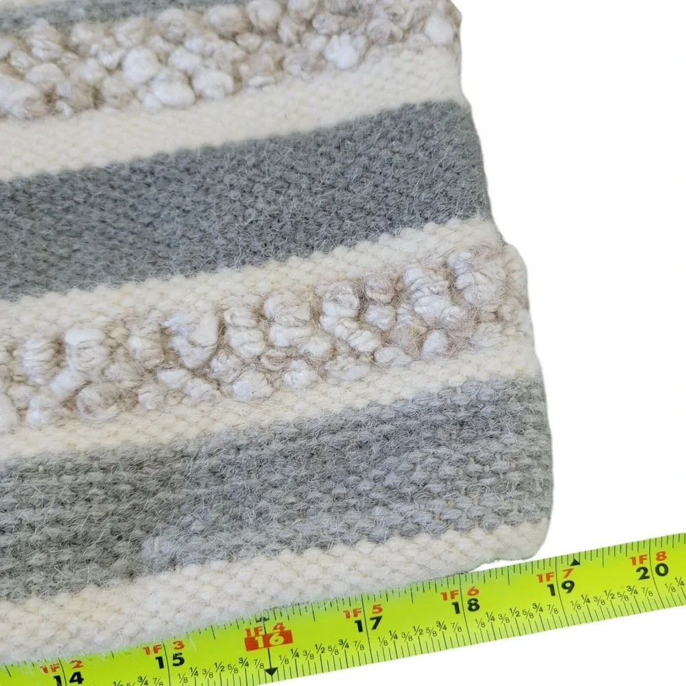 Magnolia‎ Home Pillow Cover 20 x 20 Neutral Striped Nubby Woven Textured Boho